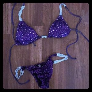 NPC OCB bikini competition posing suit purple